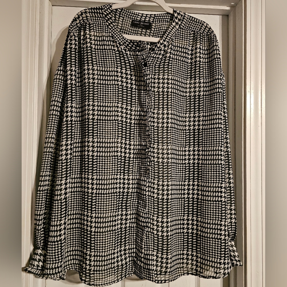 Lane Bryant Houndstooth Shirt 30/32